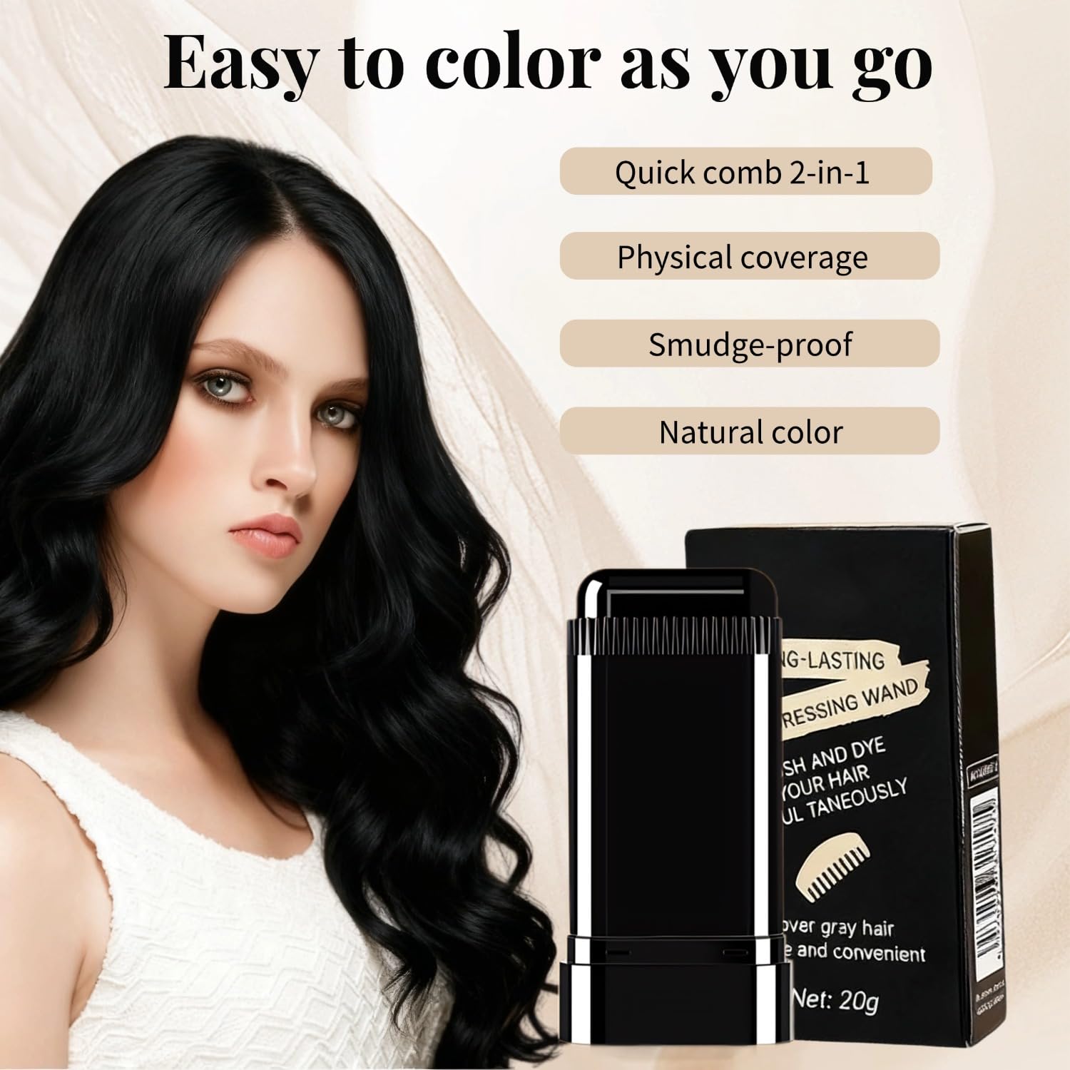 FHH Hair Dye Comb uses natural pigments for color without harsh chemicals.