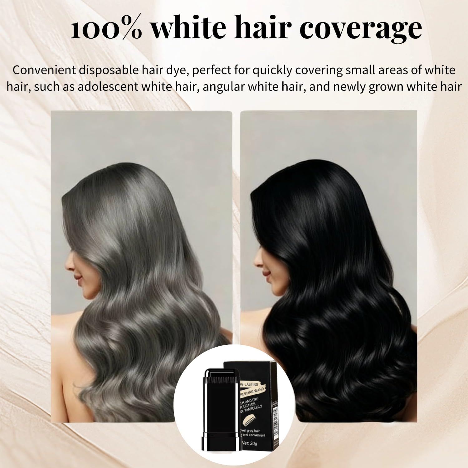 FHH Two-in-One Dye and Coverage Stick delivers fast color in seconds.
