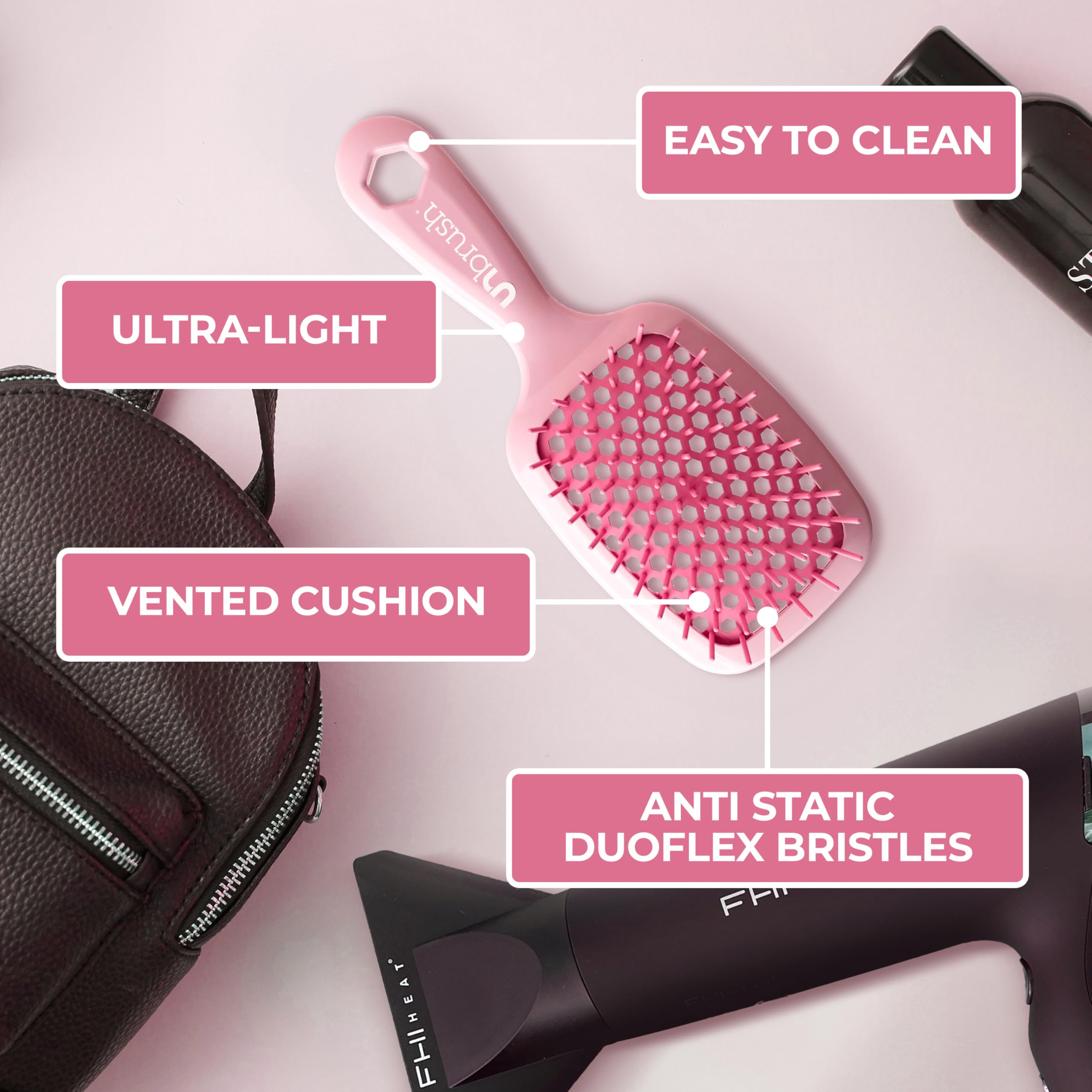 FHI Heat UNbrush 47 mini bristles smooth and polish hair