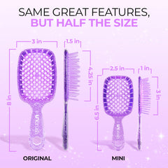 Backless vented cushion design of the UNbrush Mini speeds air-drying