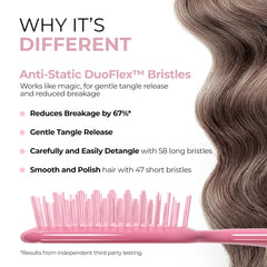 FHI Heat UNbrush varied bristle lengths provide thorough detangling.