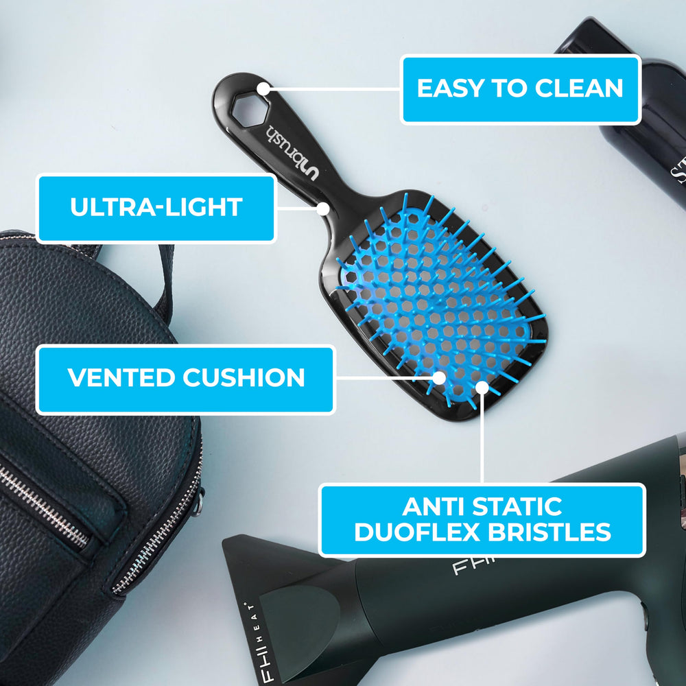FHI Heat UNbrush detangles dry hair with gentle, snag-free performance.