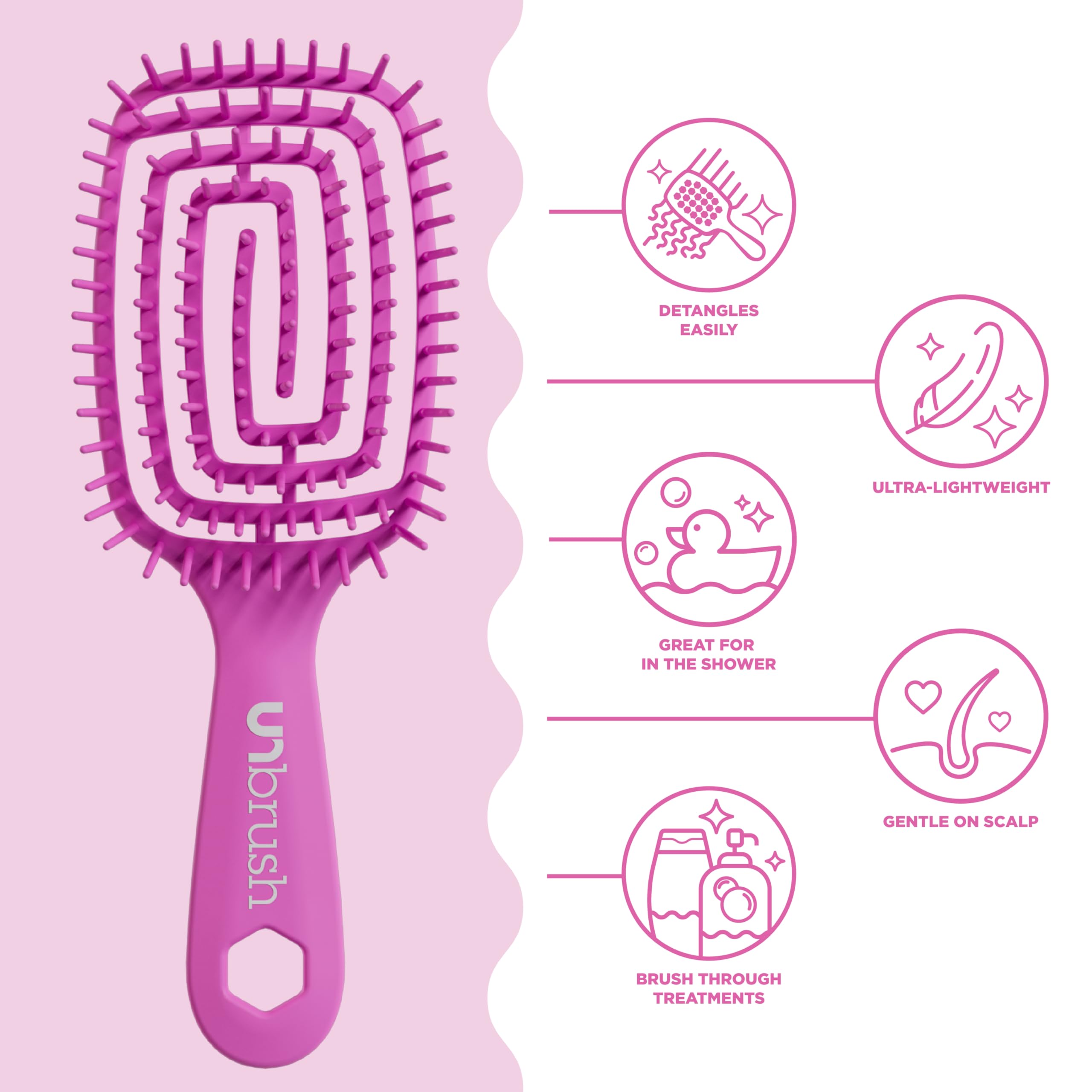 FHI Heat UNbrush Flex distributes conditioner evenly through hair.