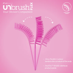 FHI Heat UNbrush Flex cushion base adapts to scalp for gentle massage.