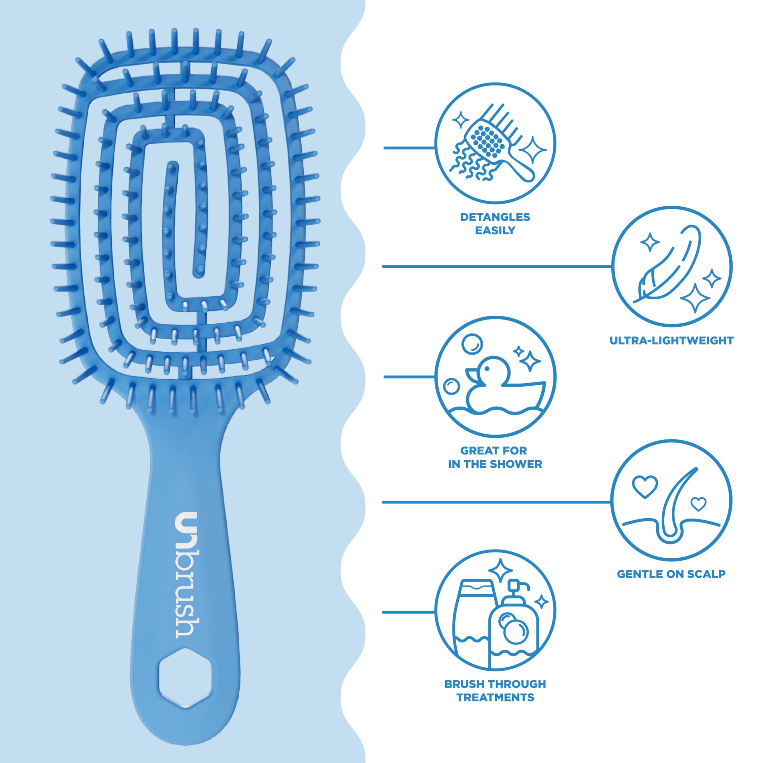 FHI Heat UNbrush Flex lightweight handle for on-the-go styling.