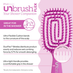 FHI Heat UNbrush Flex spiral bristles for tangle-free detangling.