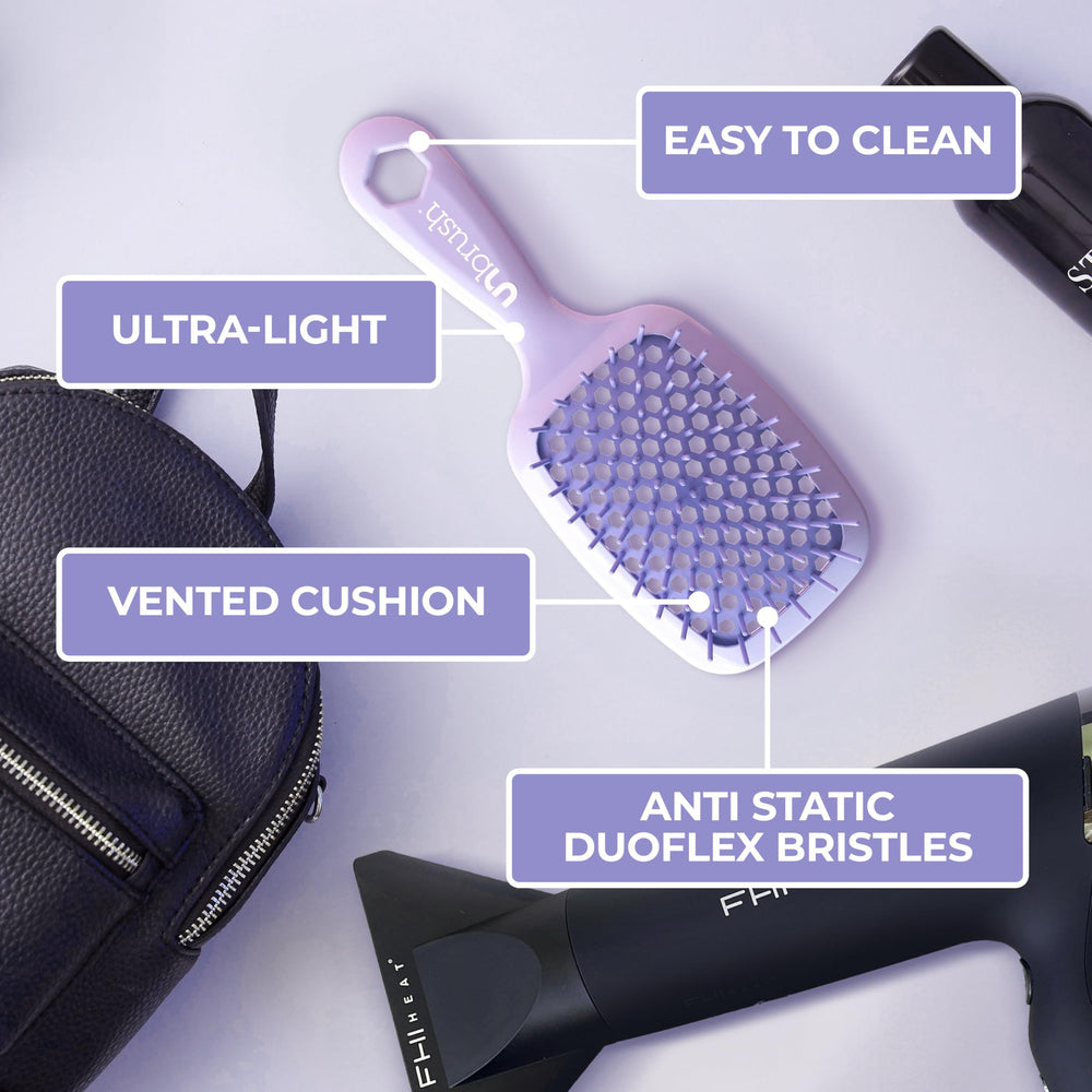 FHI Heat UNbrush lilac vented cushion top view