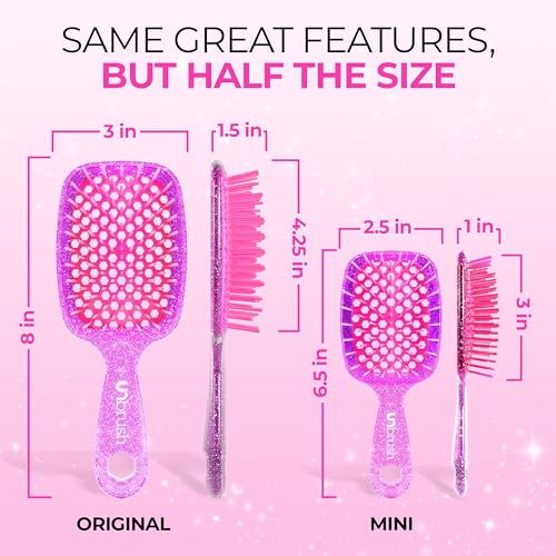 FHI Heat UNbrush Mini Detangler backless vented cushion enables faster drying and styling.