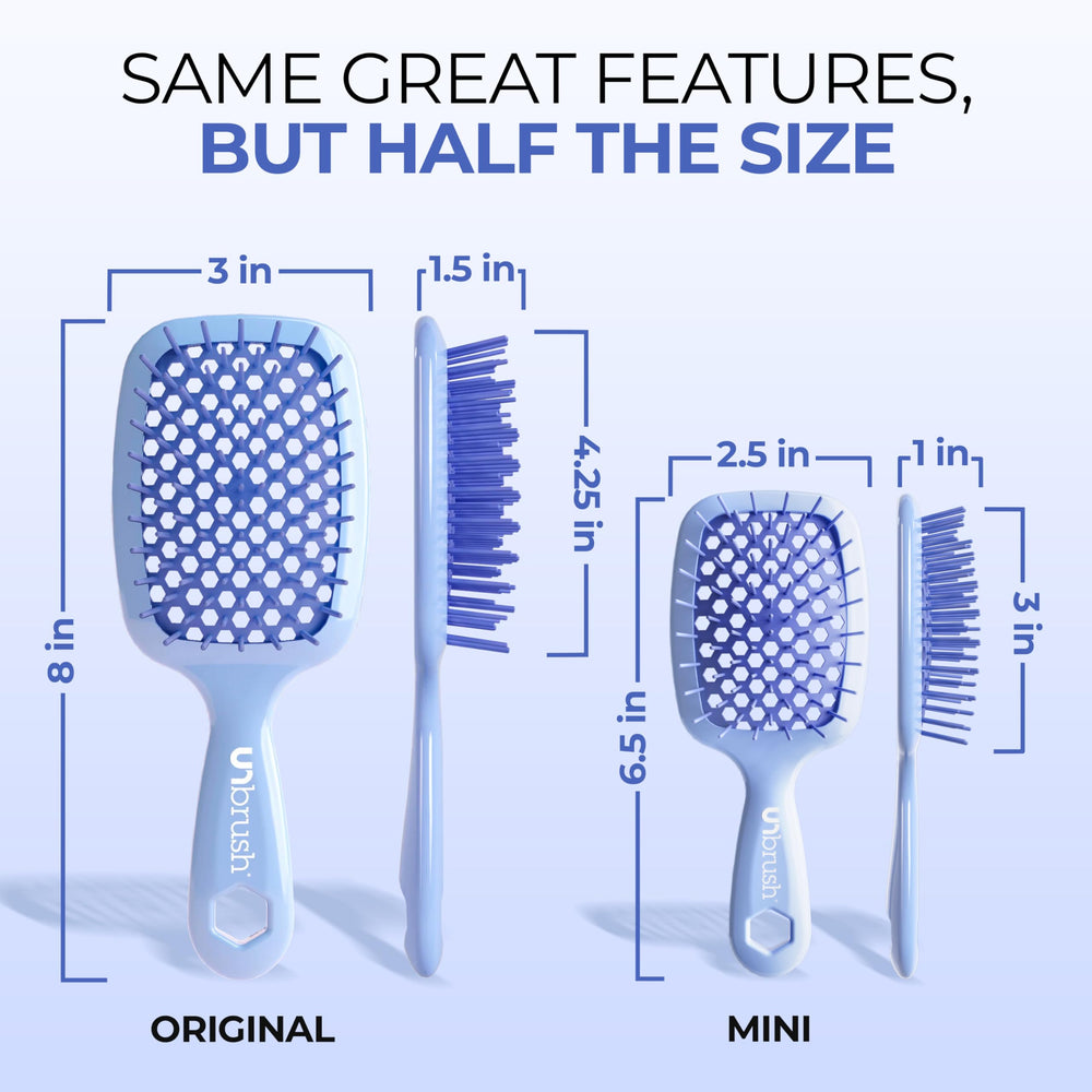 FHI Heat UNbrush Mini Detangler Brush bristles and vented cushion speed up drying
