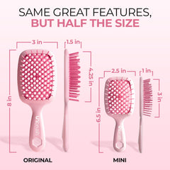 DuoFlex bristles reduce pull and breakage for comfortable styling