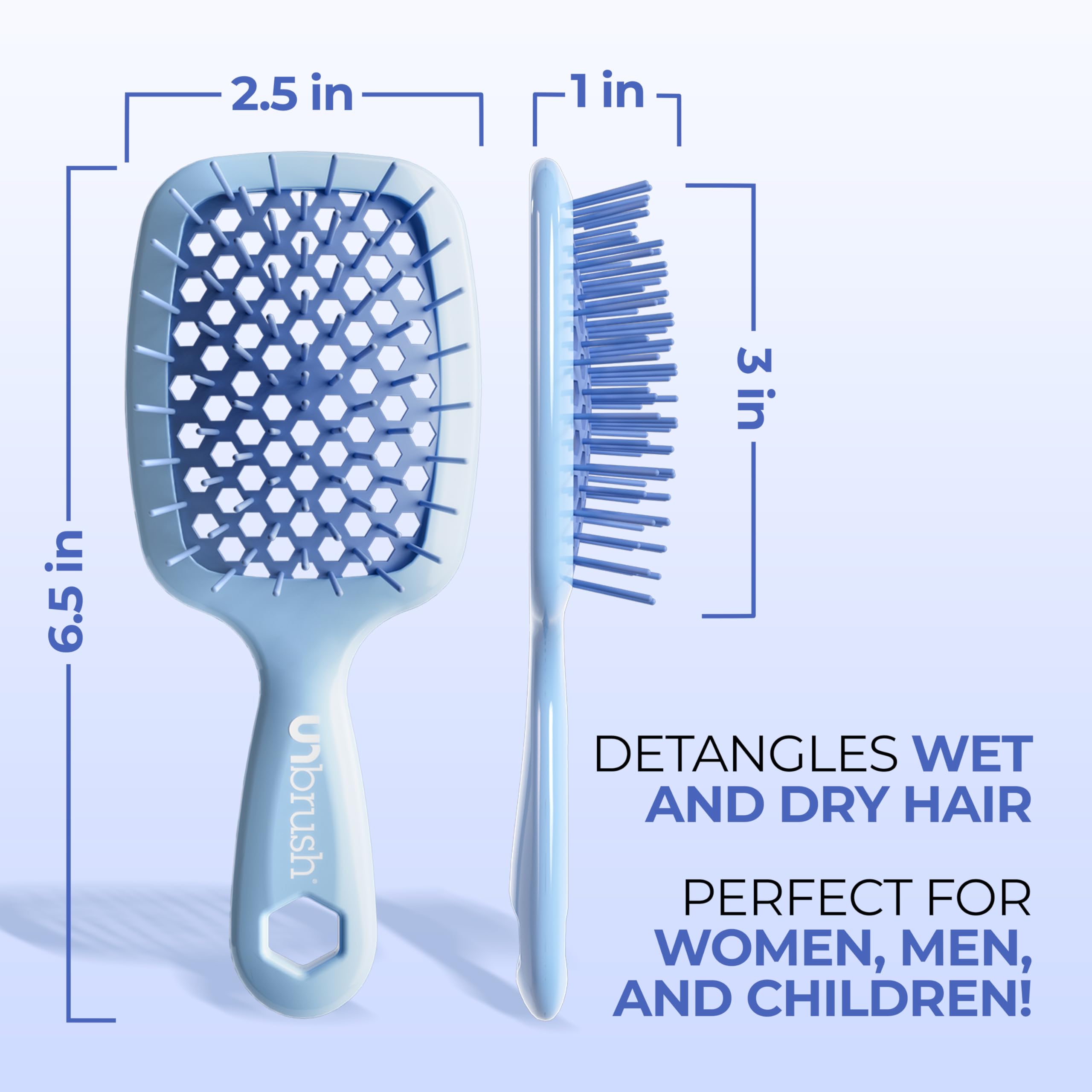 FHI Heat UNbrush Mini Detangler Brush used on dry hair for quick smoothing