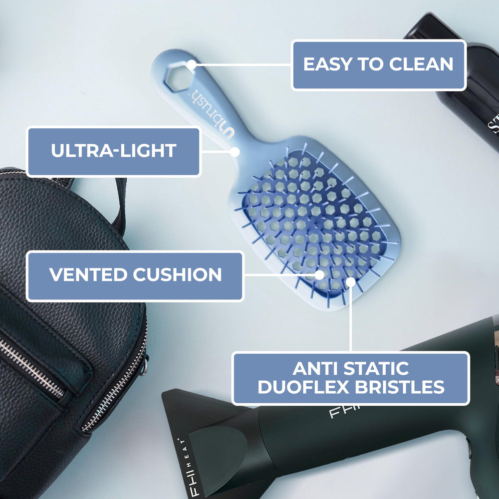 FHI Heat UNbrush Mini Detangler Brush lightweight handle supports comfortable grip