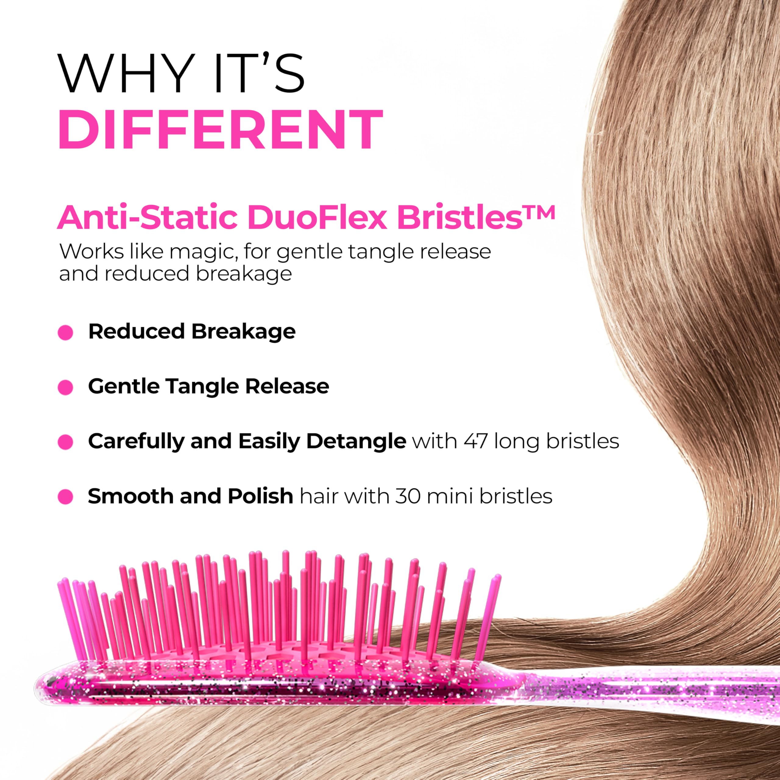 FHI Heat UNbrush Mini Detangler lightweight handle for comfortable one-handed brushing.