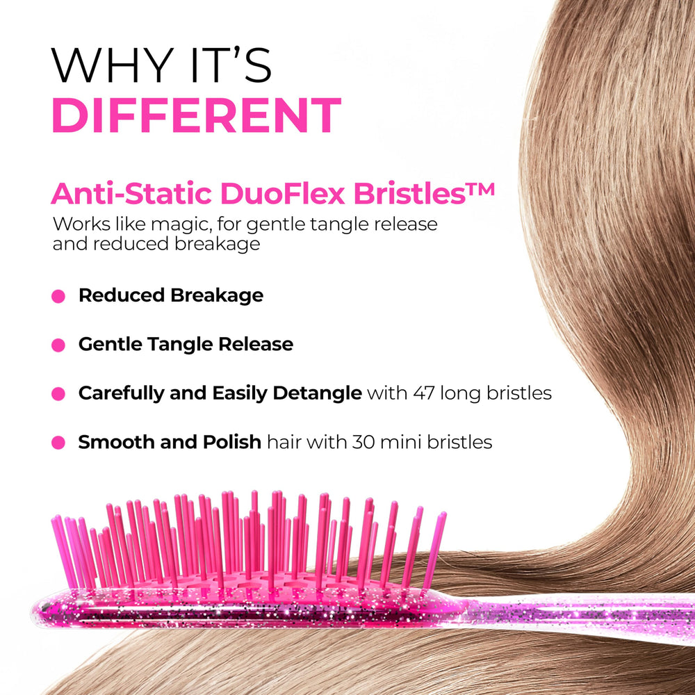 FHI Heat UNbrush Mini Detangler lightweight handle for comfortable one-handed brushing.