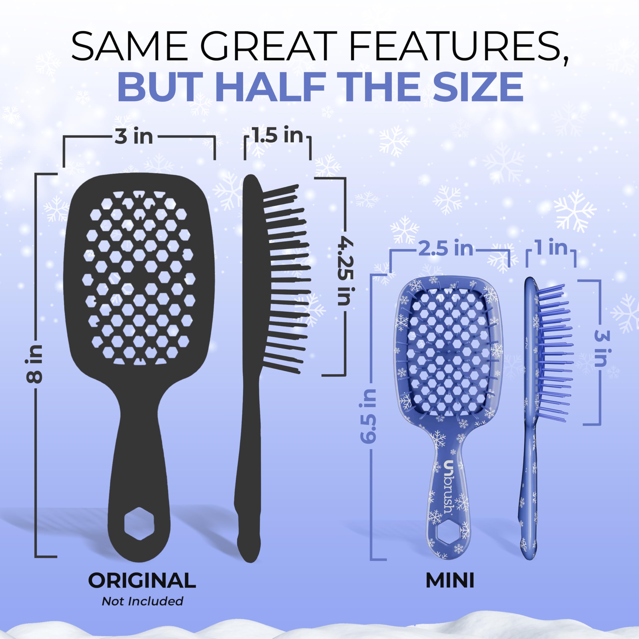 FHI Heat UNbrush Mini Holiday Brush with lightweight handle for easy one-handed styling.