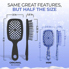 FHI Heat UNbrush Mini Holiday Brush with lightweight handle for easy one-handed styling.