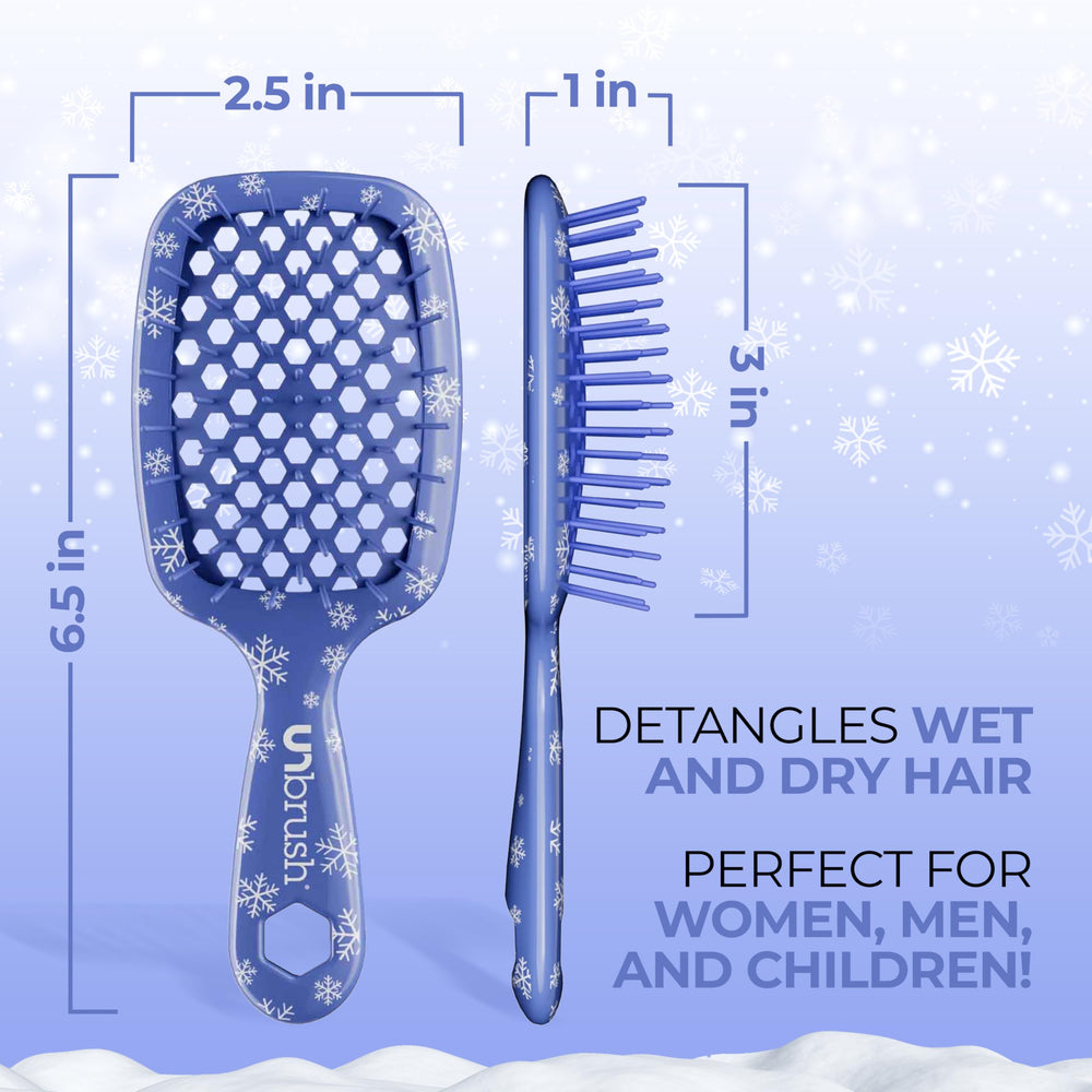 FHI Heat UNbrush Mini Holiday Brush works on wet or dry hair for flexibility.