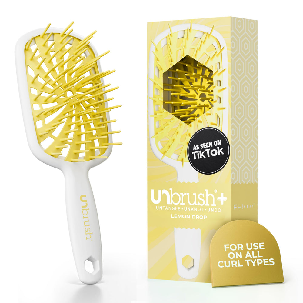 FHI Heat UNbrush Plus with 84 UltraFlex bristles gently detangles fine curls.