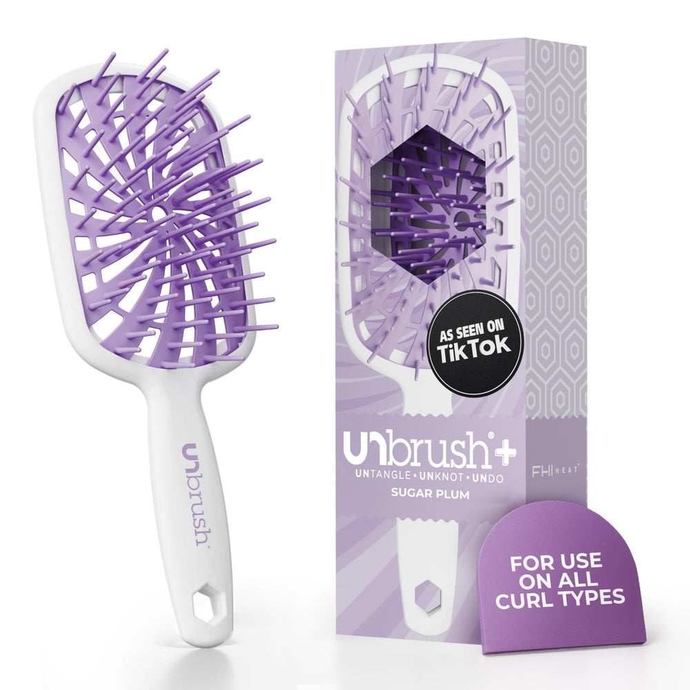 FHI Heat UNbrush Plus with 84 UltraFlex bristles for gentle detangling.