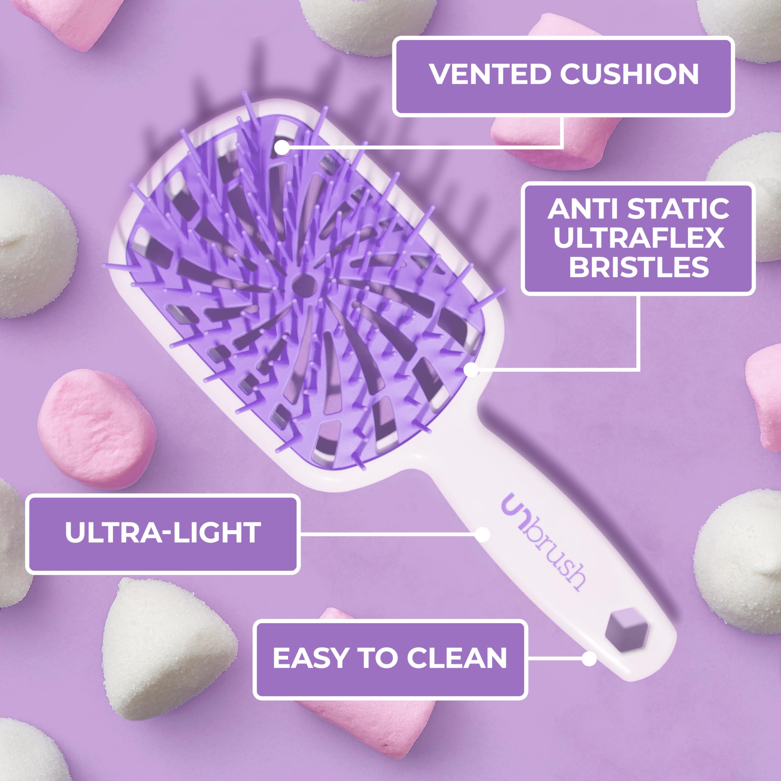 FHI Heat UNbrush Plus anti-static bristles reduce static.