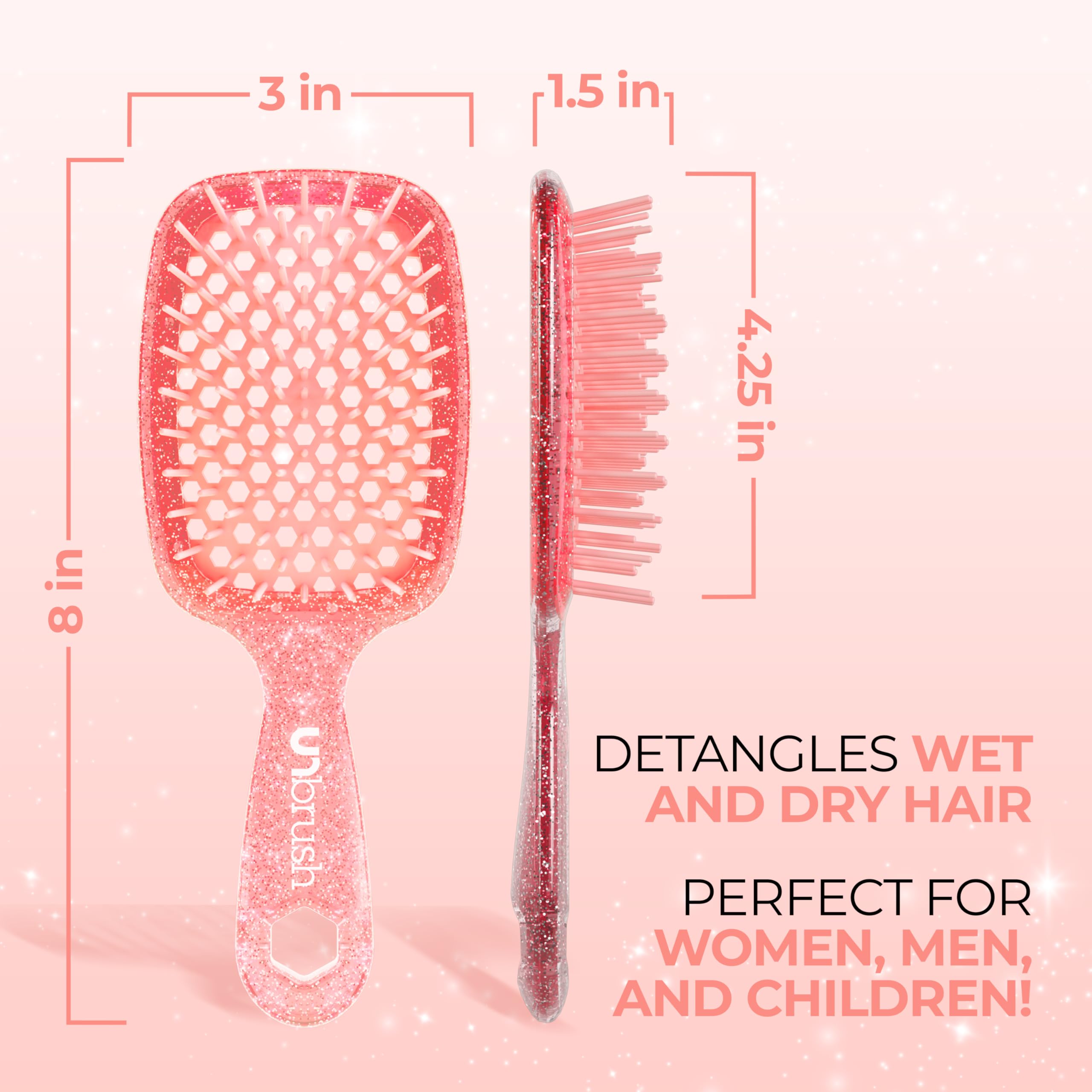 FHI Heat UNbrush Ruby Peach wet-hair use demonstrates detangling on damp hair.