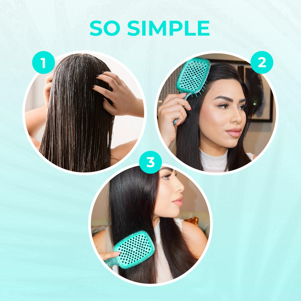 FHI Heat UNbrush turquoise handle design adds a stylish, ergonomic touch.