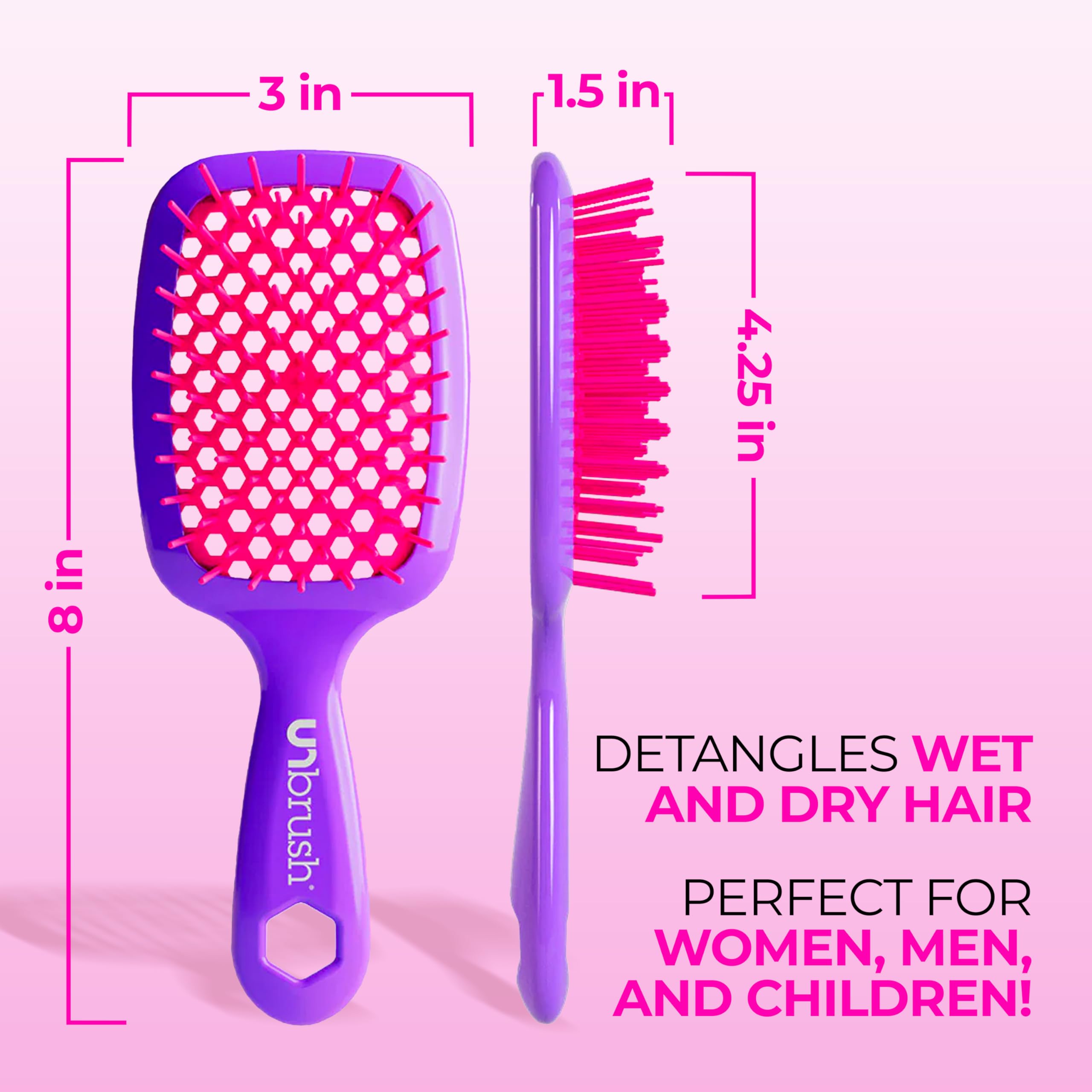 FHI Heat UNbrush vented cushion back view highlights faster air drying.