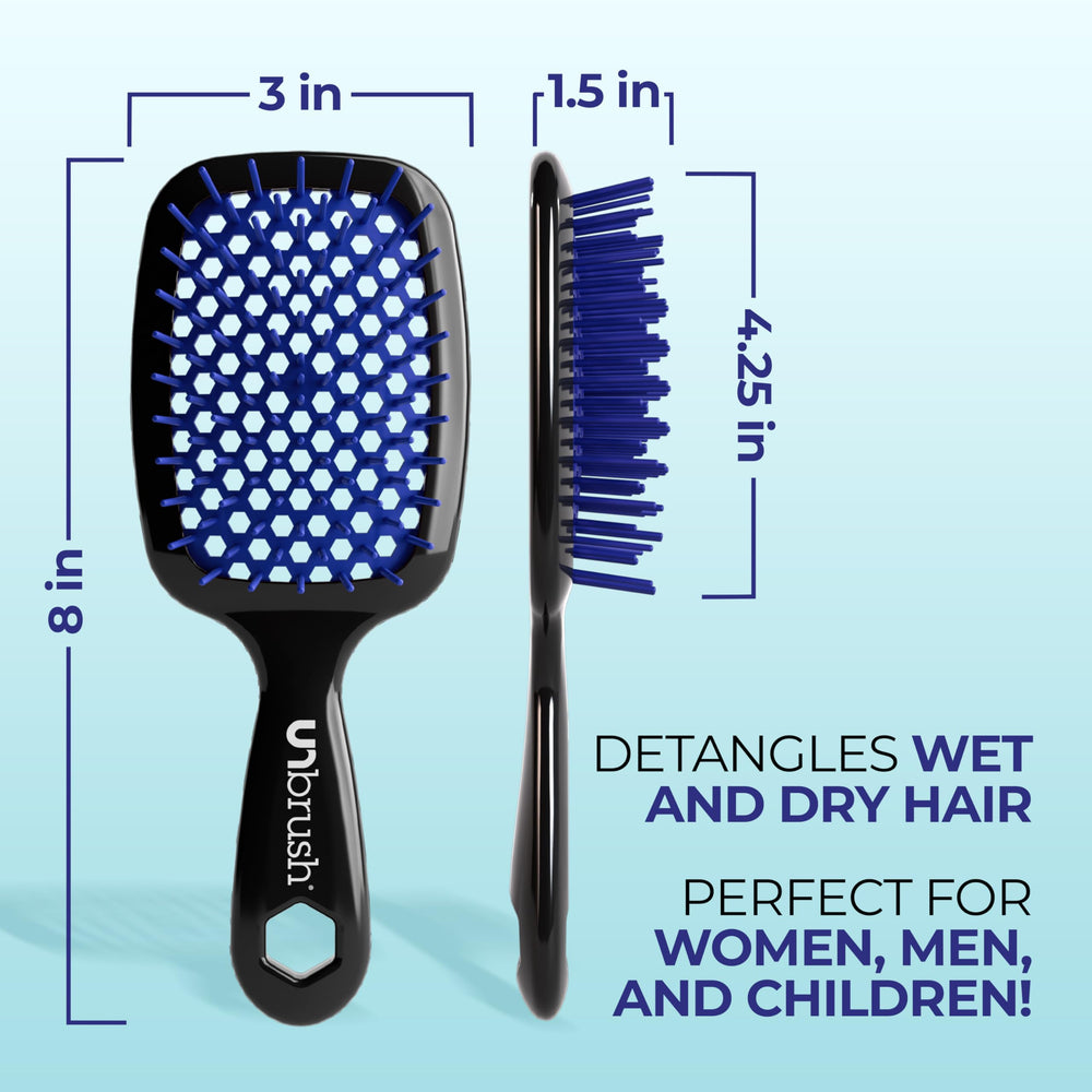 UNbrush used on wet and dry hair illustrating versatile performance