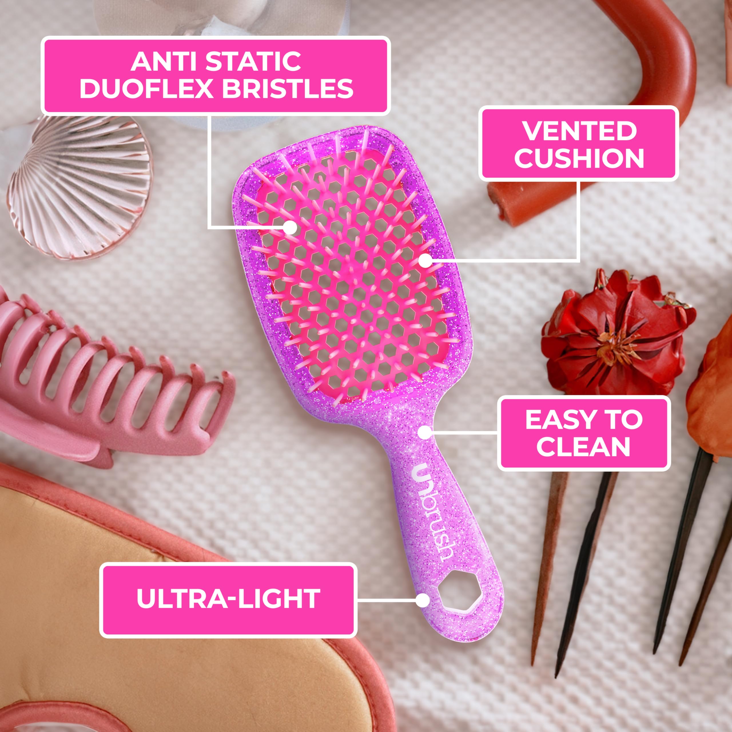 FHI Heat UNbrush usable on wet or dry hair for versatility.