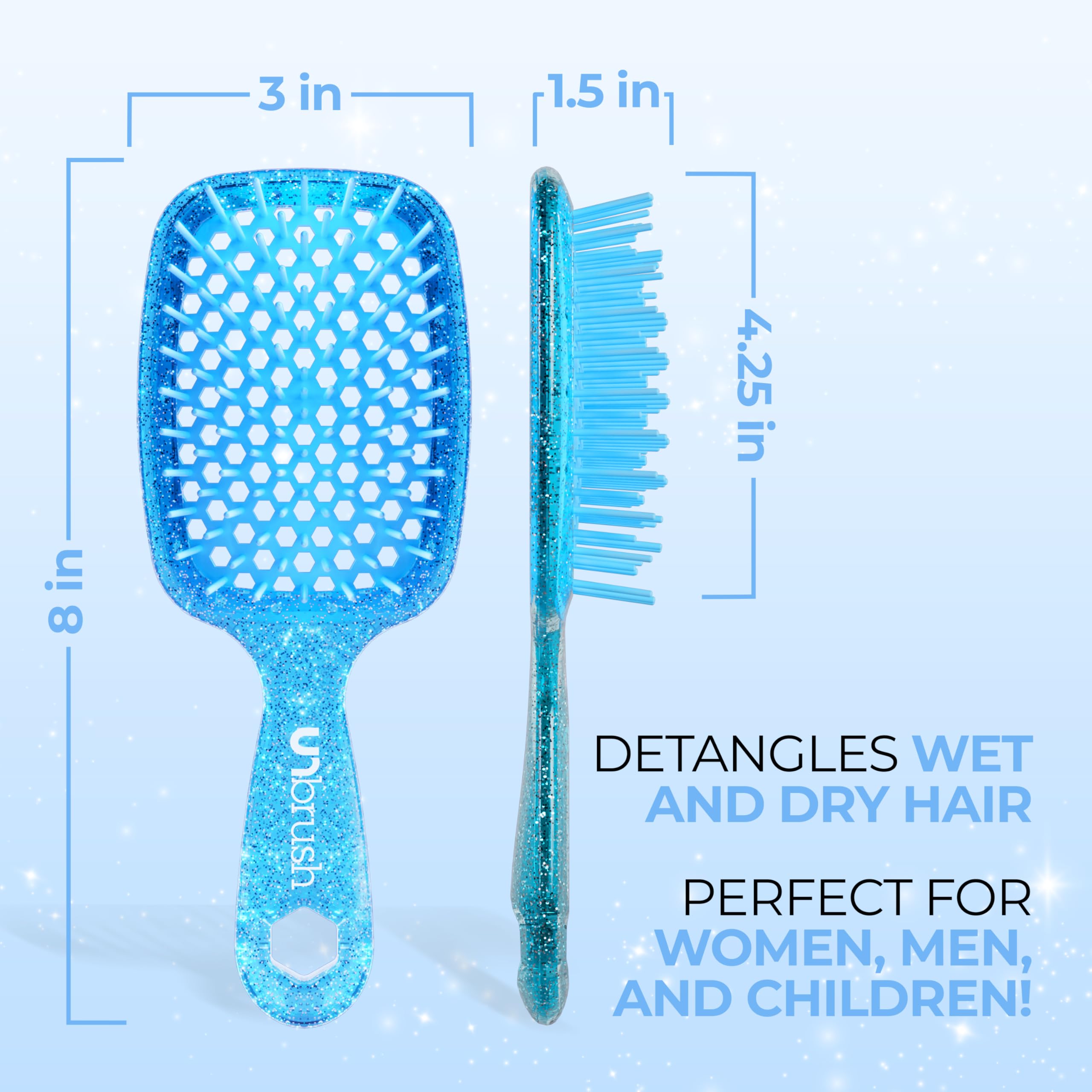 Wet hair detangling in progress with the UNbrush for smoother results