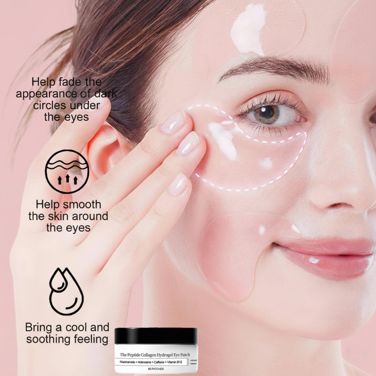Parches para ojos Fidiiog: sensación refrescante y firmeza suave alrededor de los ojos.