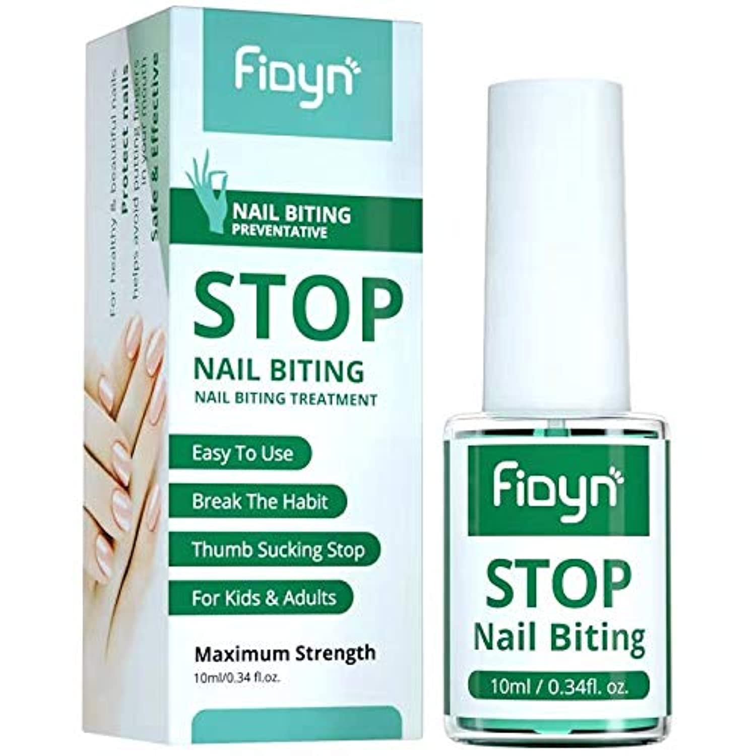 Fidyn No Bite bottle displaying plant-based deterrent for nail biting