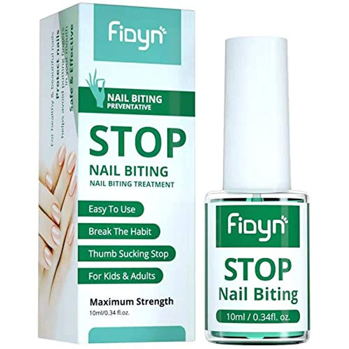 Fidyn No Bite bottle displaying plant-based deterrent for nail biting