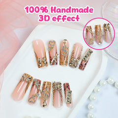 FIEONCIY nails featuring charms and artistic designs for stylish looks.