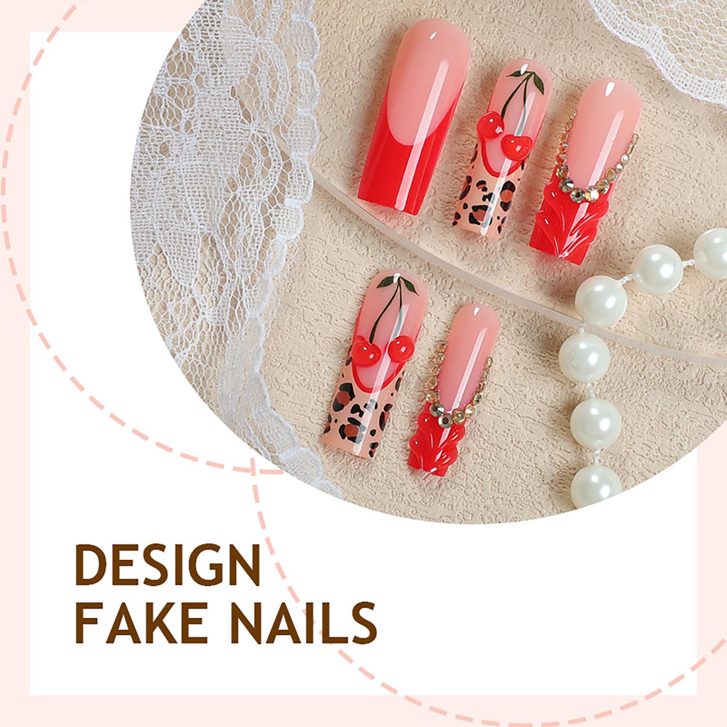 FIEONCIY coffin long nails, 12 sizes, ensures a proper fit
