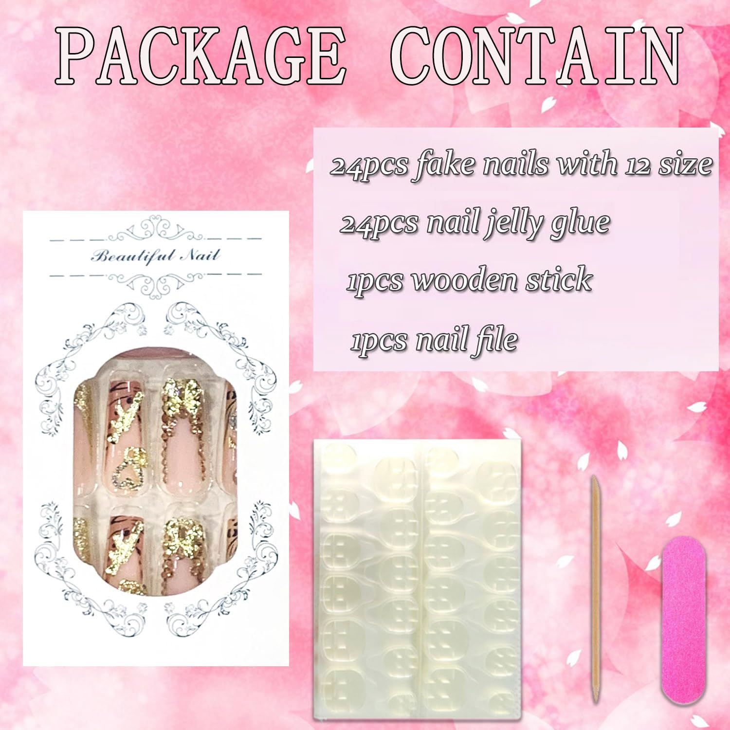 FIEONCIY reusable nails without liquid glue for shorter wear.