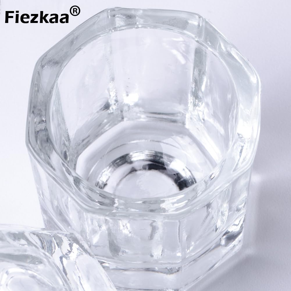 Fiezkaa plato de vidrio para arte de uñas y mezcla de colores.