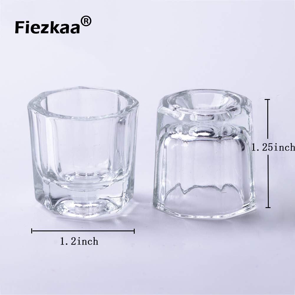Fiezkaa cuenco de vidrio para acetona y monómero, uso práctico en uñas acrílicas.