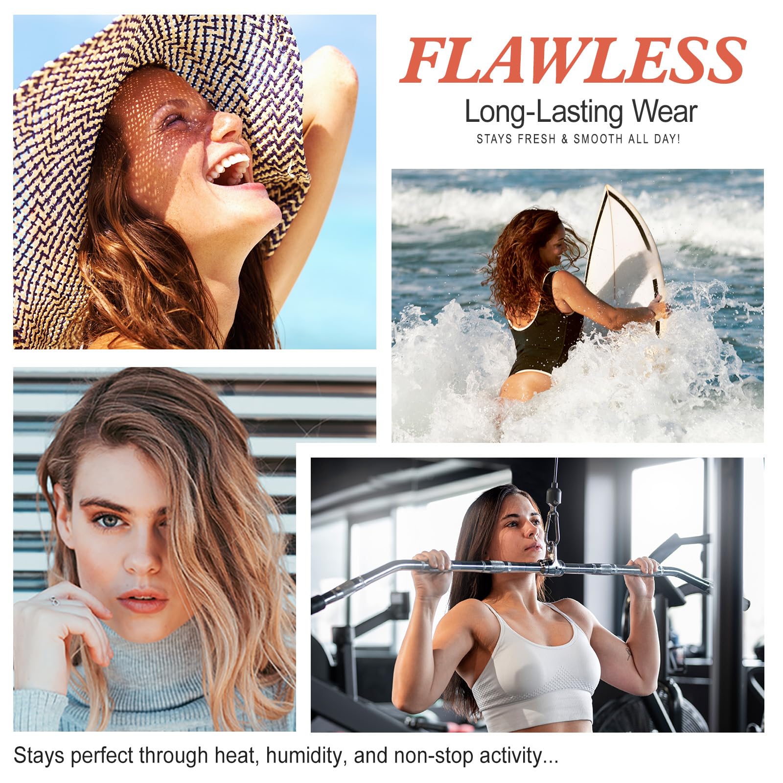 Find Back warm skin tone swatches showing shade range and natural camouflage.