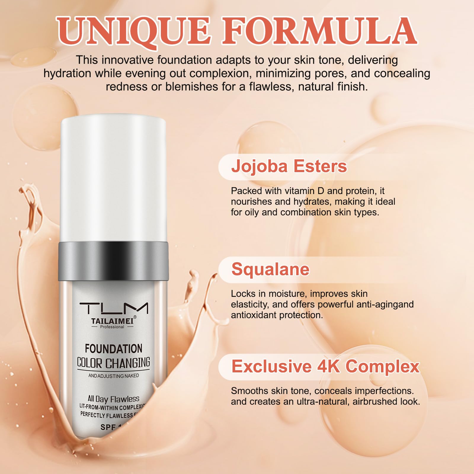 Find Back waterproof finish closeup suggesting long-lasting wear and transfer resistance.
