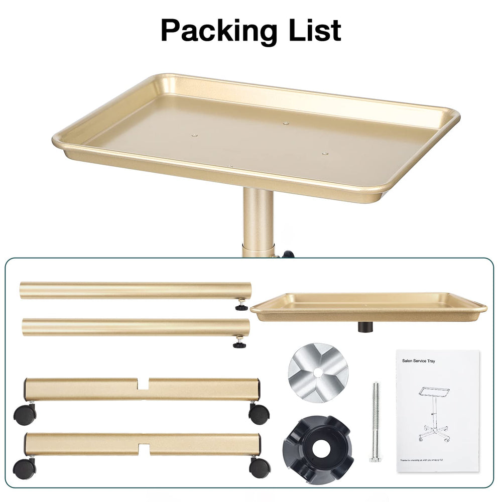 Findabetter low-profile champagne gold salon tray fits compact spaces