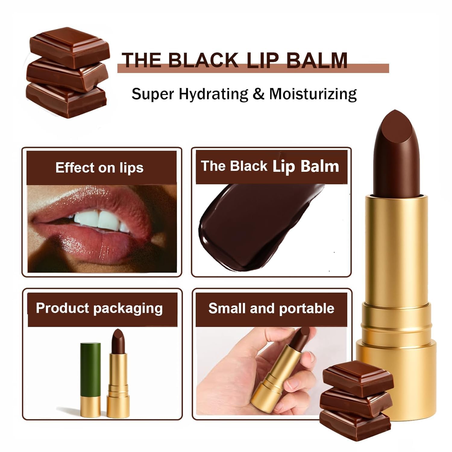 Finding Ferdinand Black Lip Balm universal shade suits all skin tones