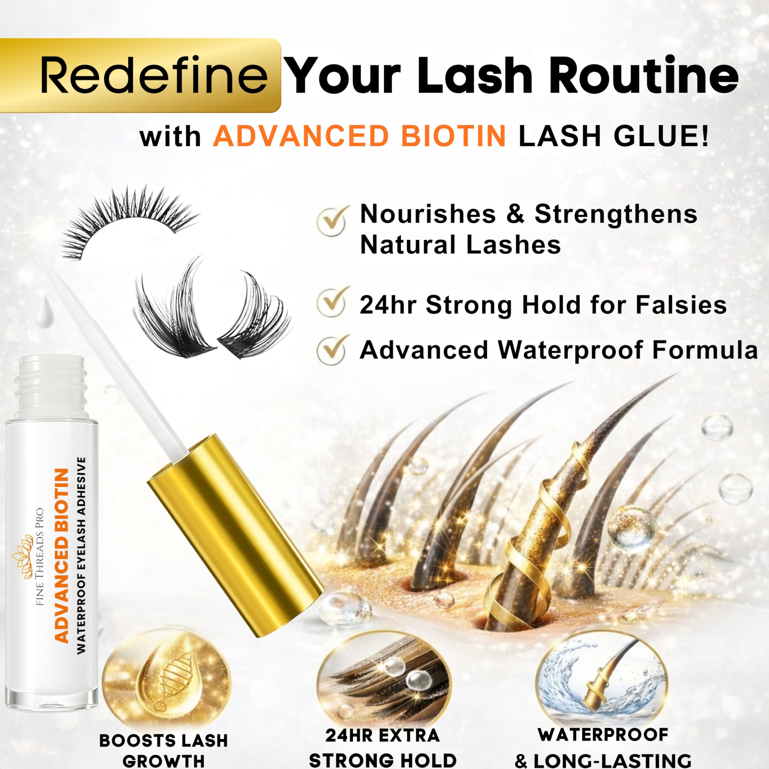 Fine Threads Pro brush-on adhesive for strip lashes simplifies daily wear.
