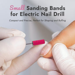 Finea 180-grit light pink sanding band shapes thicker nails and acrylics.
