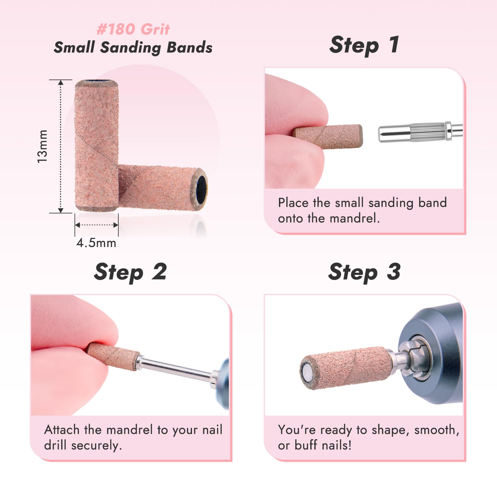 Finea compatible with most drills, rust-resistant, suitable for salon or home use.