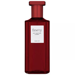 Finery Cherry Almond fragrance mist bottle on vanity for lasting gourmand scent
