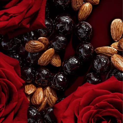 Note close-up shows rose, cherry and almond amaretto for a luxe profile