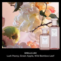 Fine'ry Flower Bed Peony Apple mist applied to wrist for lasting freshness