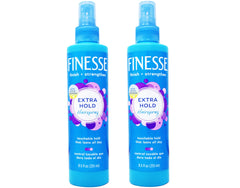 FINESSE fijador extra fuerte en spray para fijar peinados durante todo el día.
