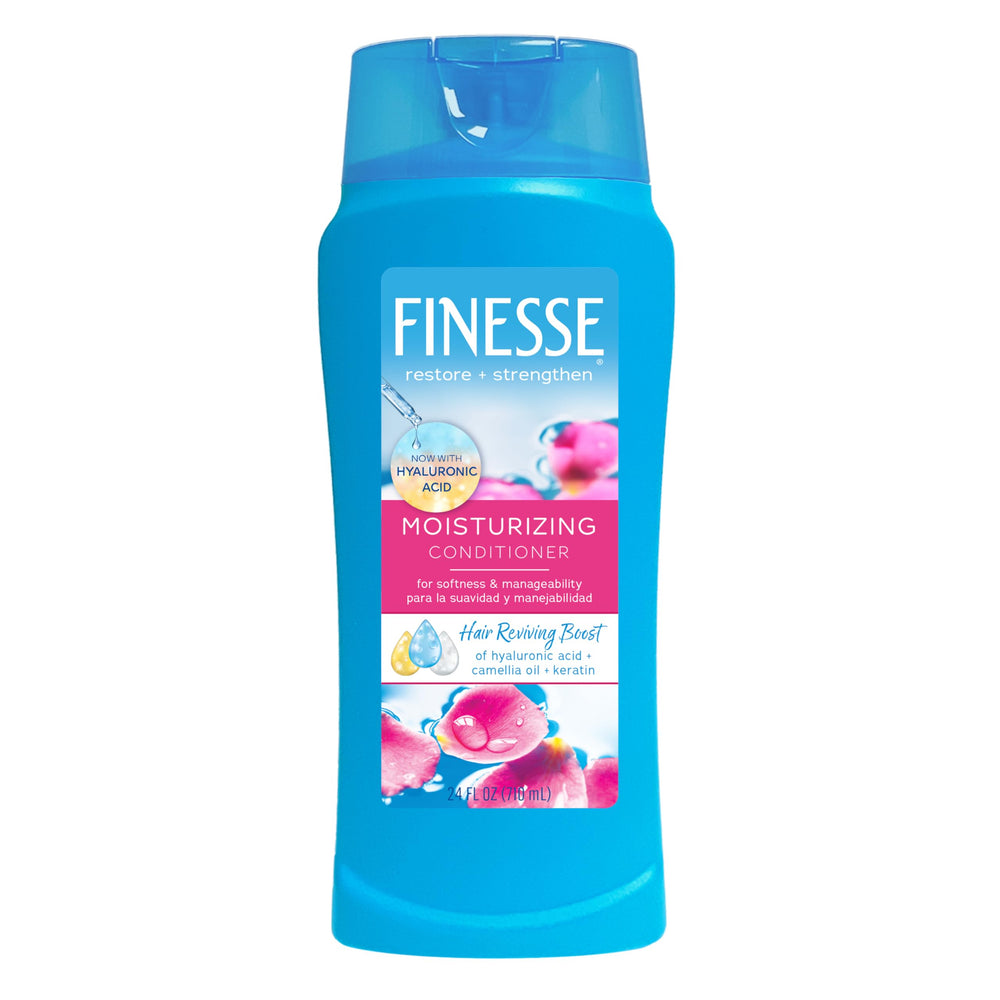 FINESSE Restore fortalece el cabello seco con acondicionador en bote para suavidad duradera.